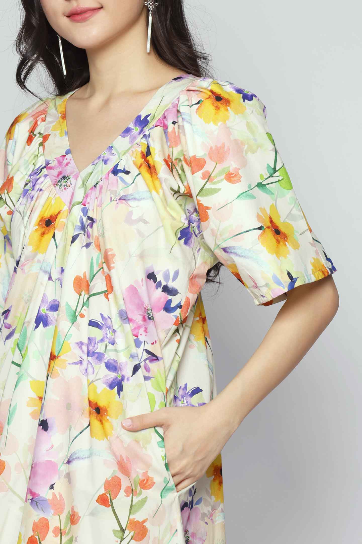 Tayler V Dress in Spring Canvas