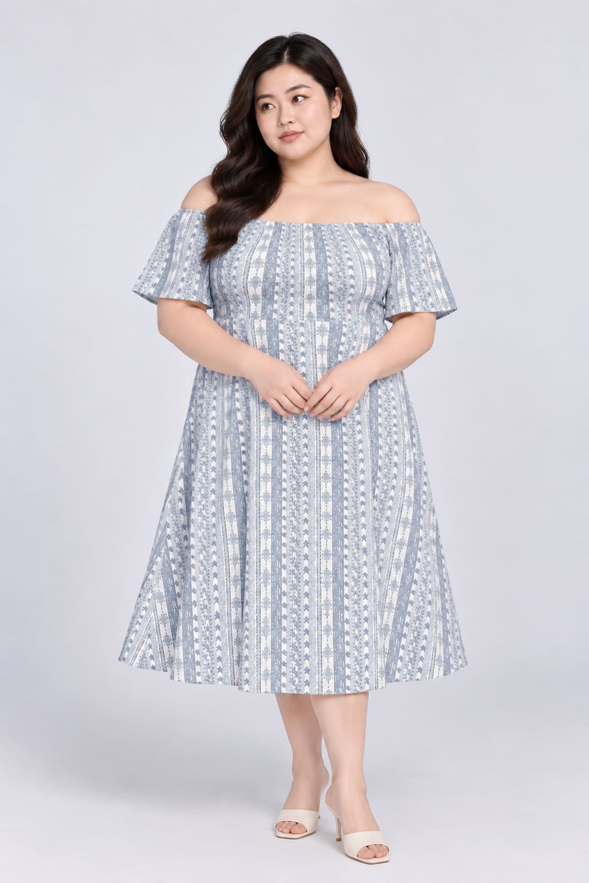TE+ : Sora Dress in Willow Porcelain