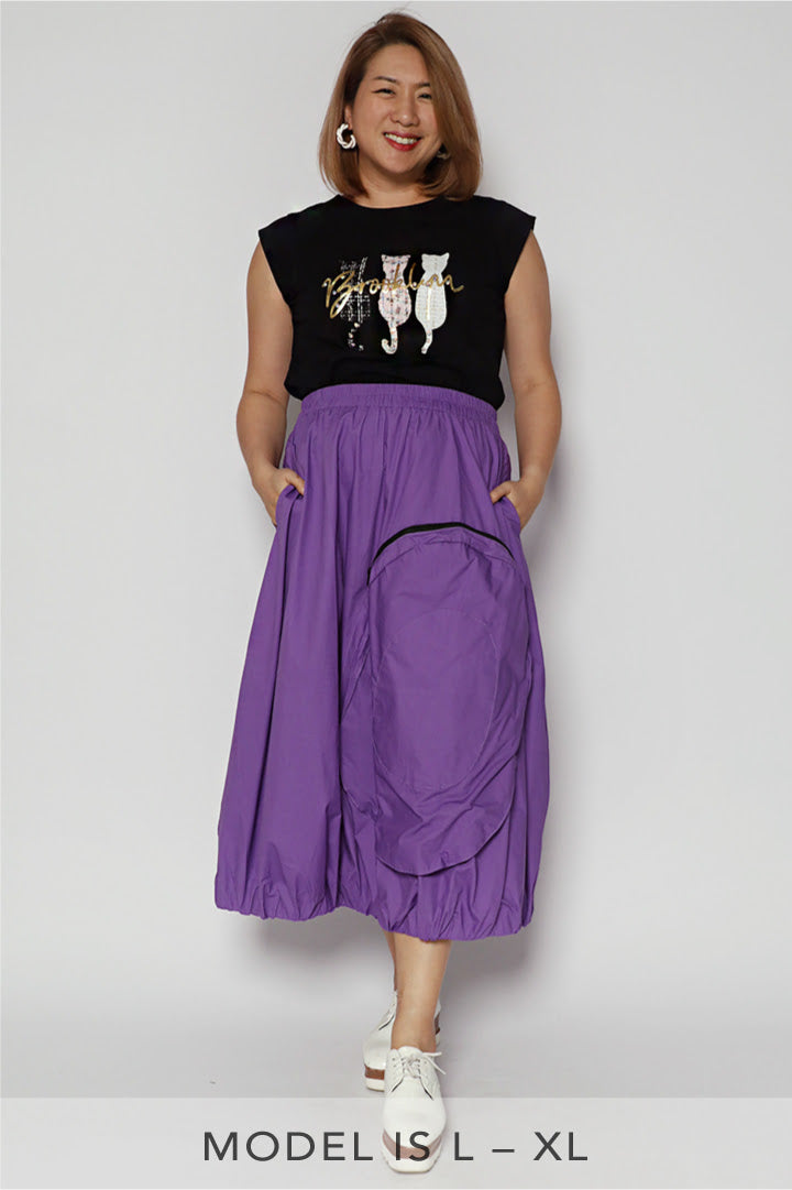 Theda Pocket Skirt in Purple