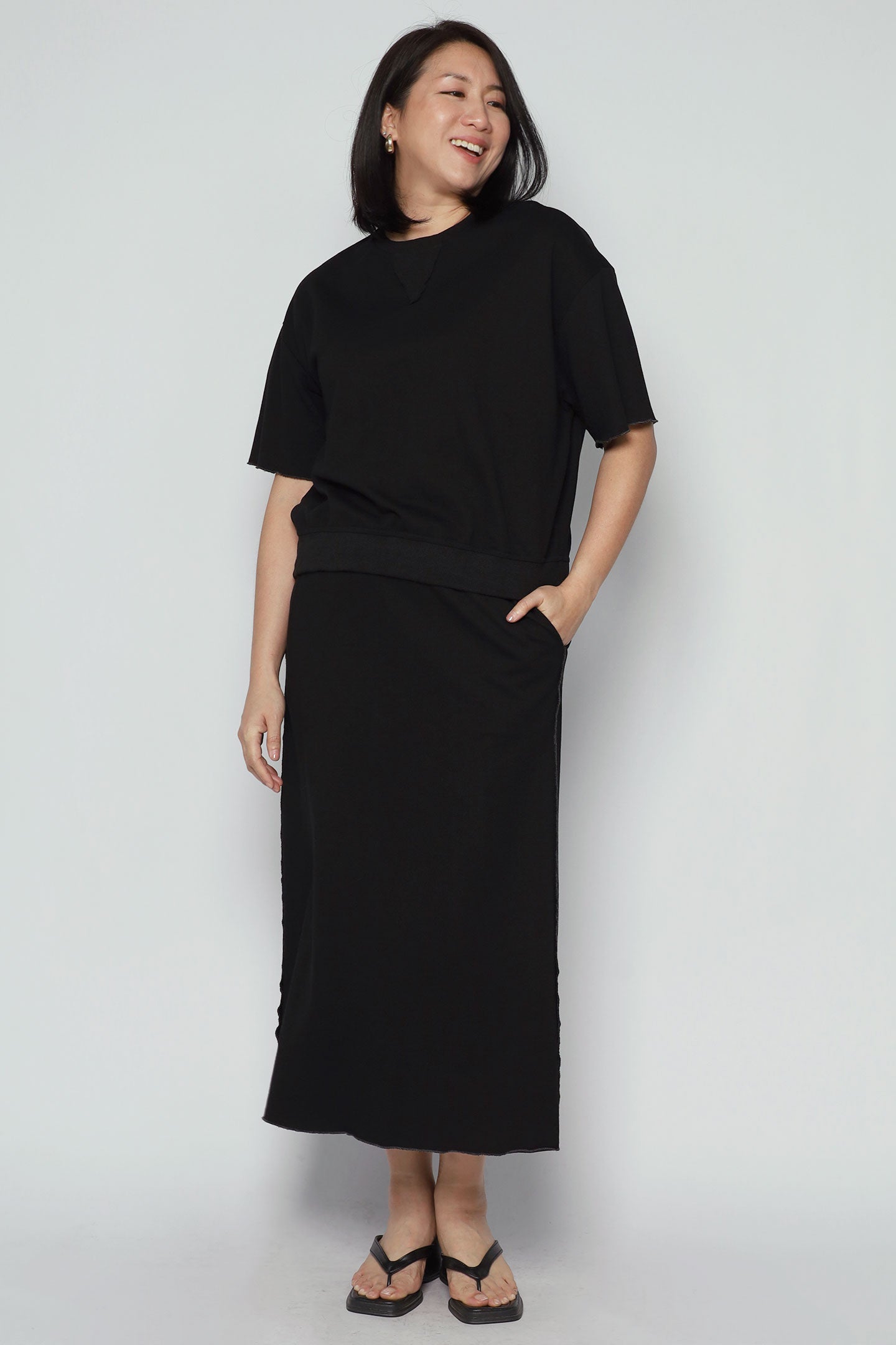 Trixie 2 in 1 Top and Skirt Set in Black