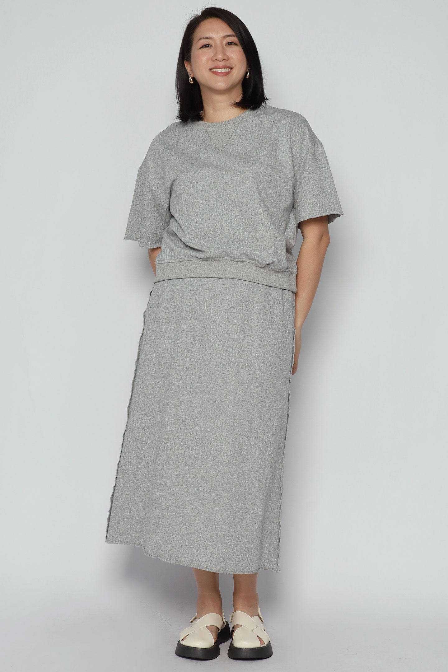 Trixie 2 in 1 Top and Skirt Set in Grey
