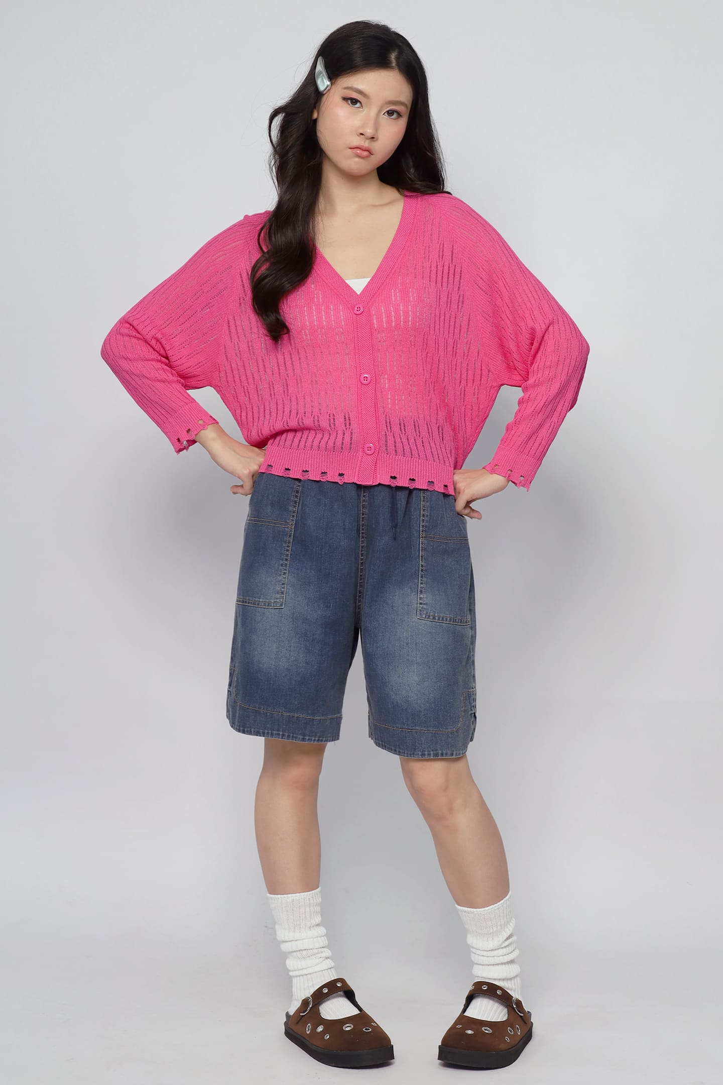 JOY - Twinkie Knit Cardigan in Pink