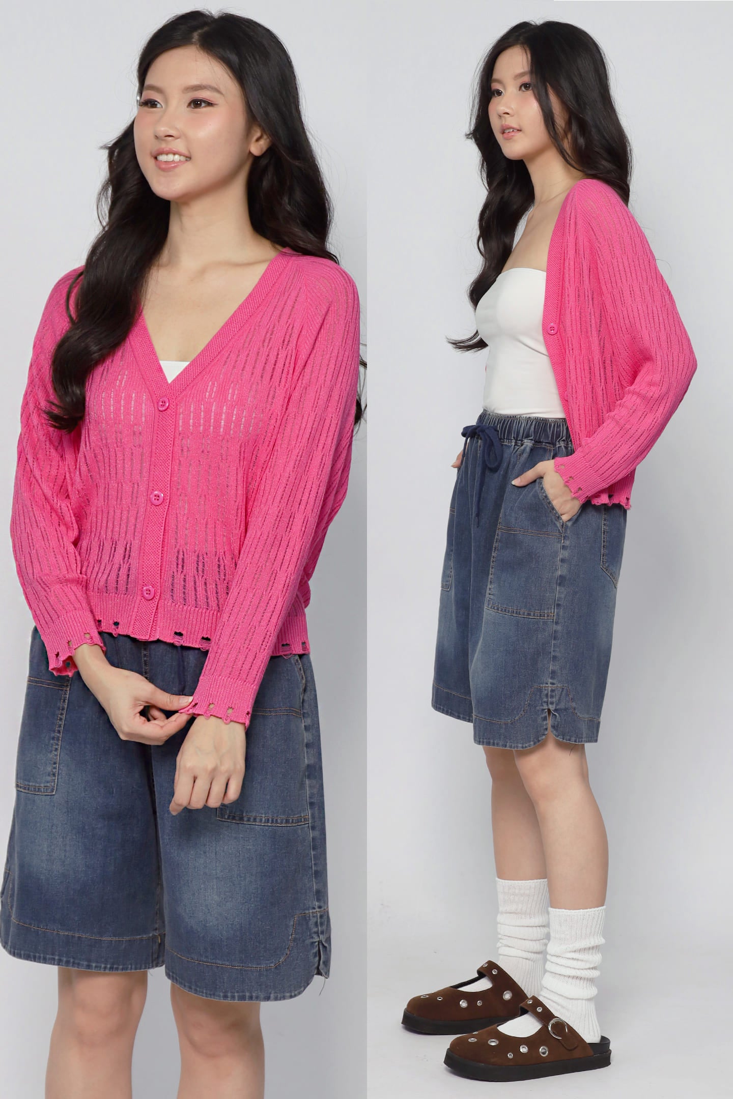 JOY - Twinkie Knit Cardigan in Pink