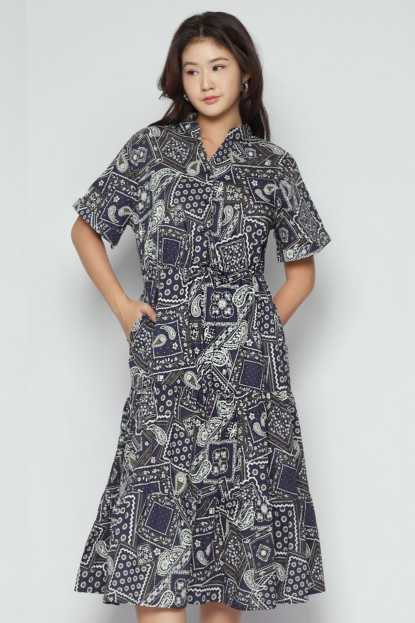 Vedette Dress in Bandana Patchwork