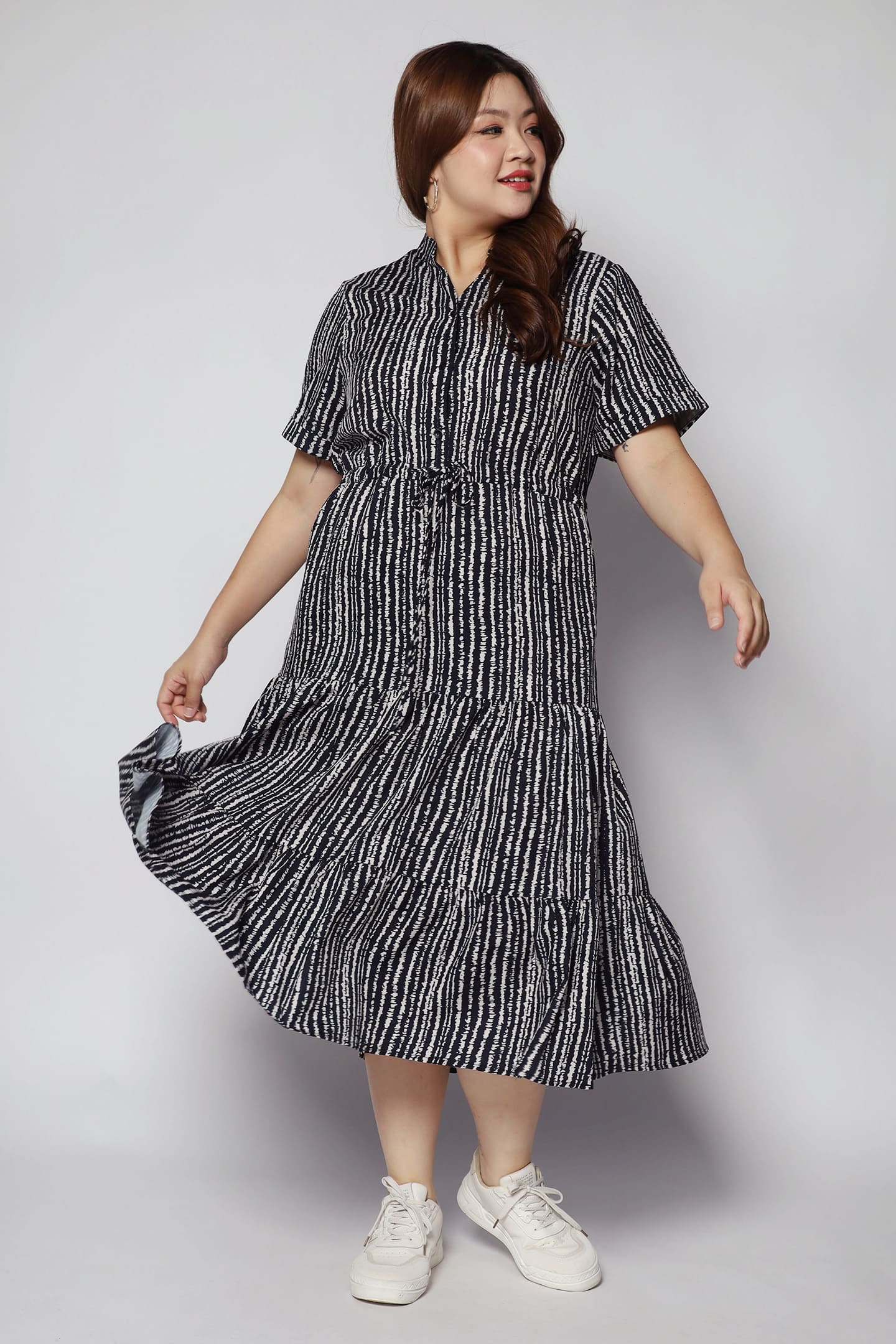 Vedette Dress in Lines