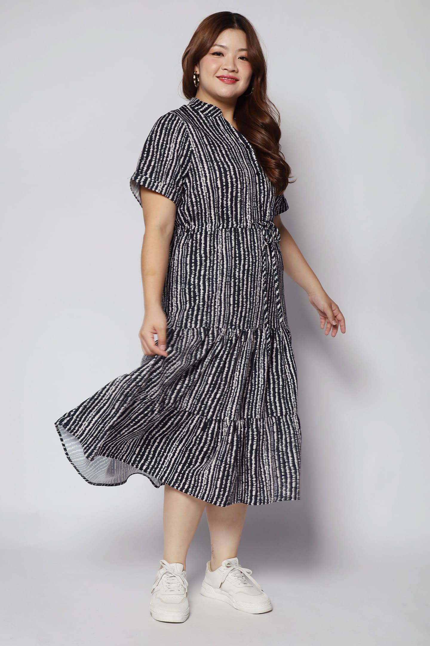 Vedette Dress in Lines