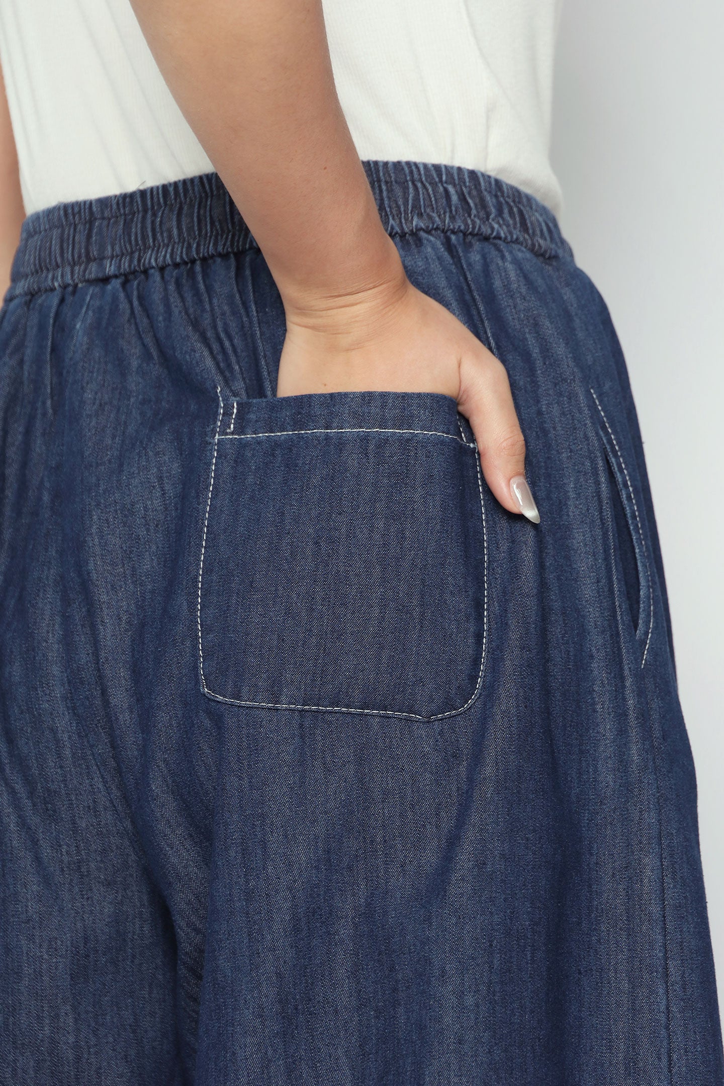 Vernis Denim Culottes in Blue