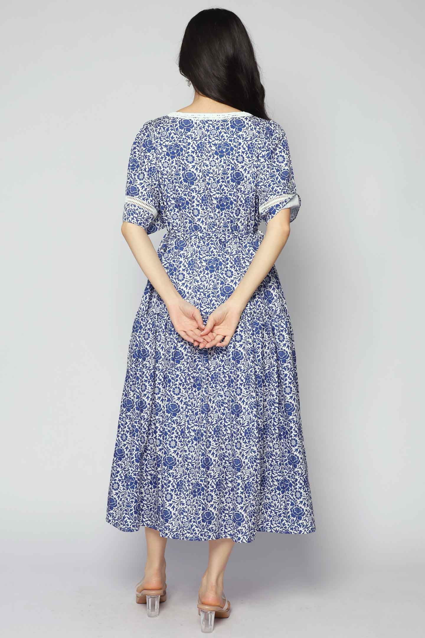 Victoria Dress in Blue Whisper