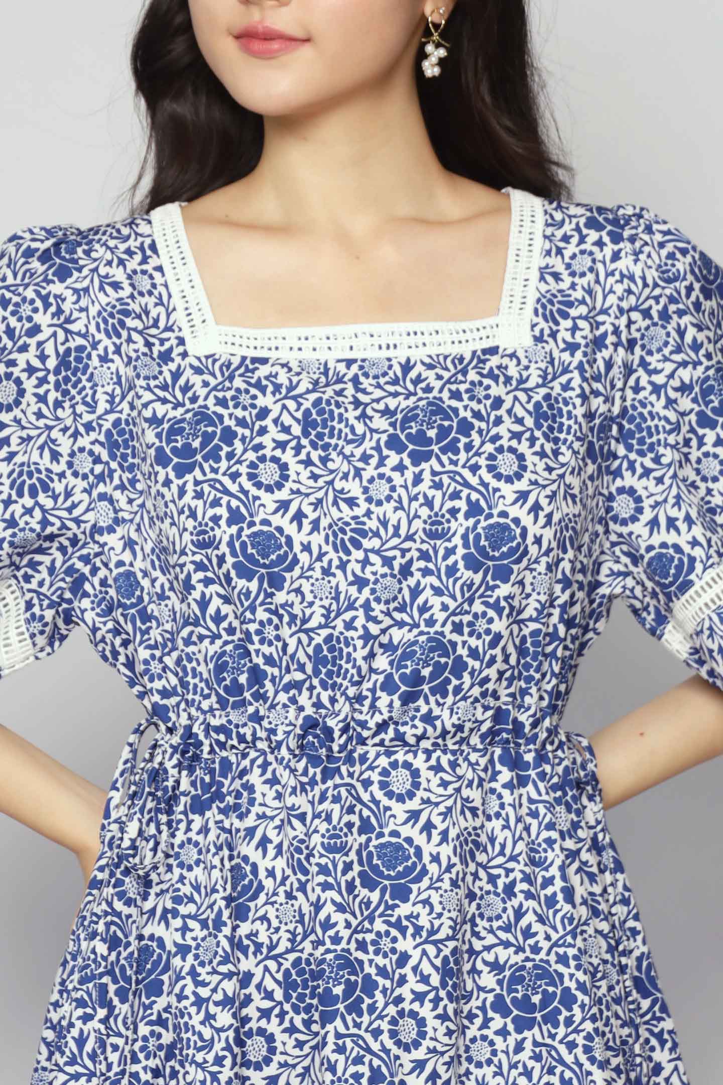 Victoria Dress in Blue Whisper