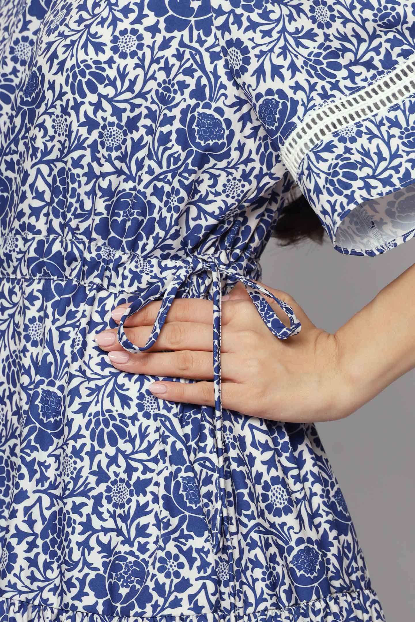 Victoria Dress in Blue Whisper