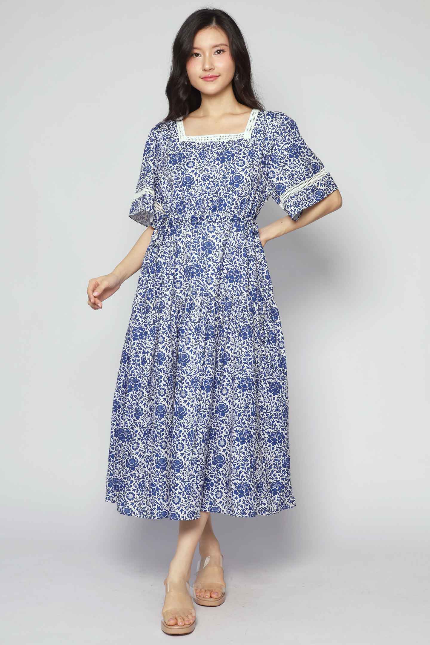 Victoria Dress in Blue Whisper