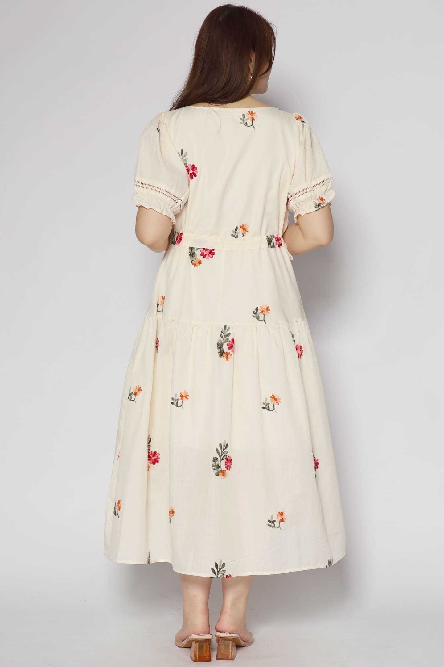 Victoria Dress in Floral Embroidery