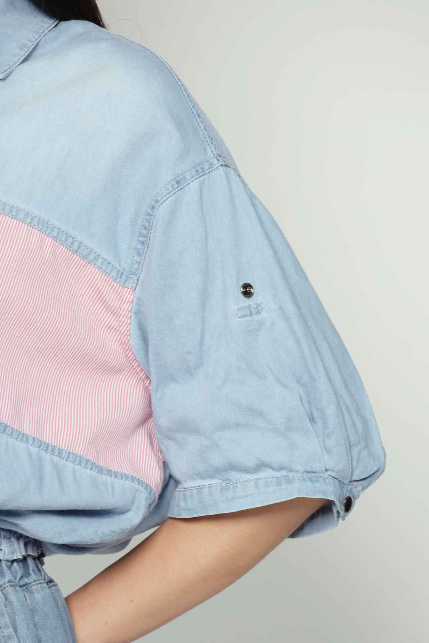 Weiwei Denim Pinstripes Jacket Top