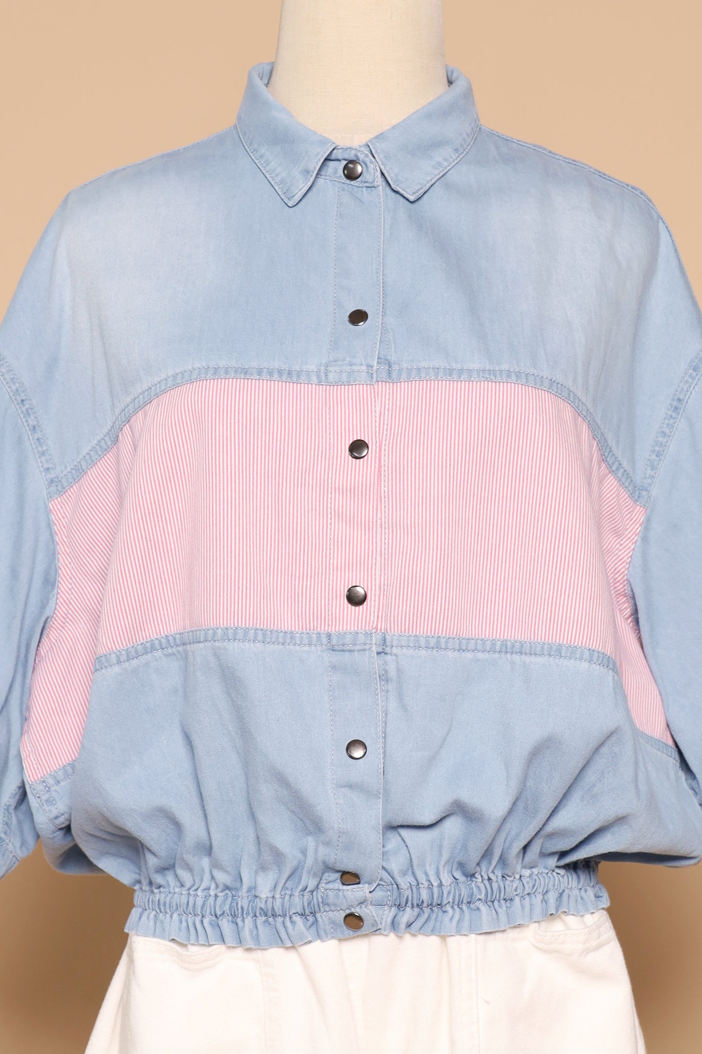 PO - Weiwei Denim Pinstripes Top