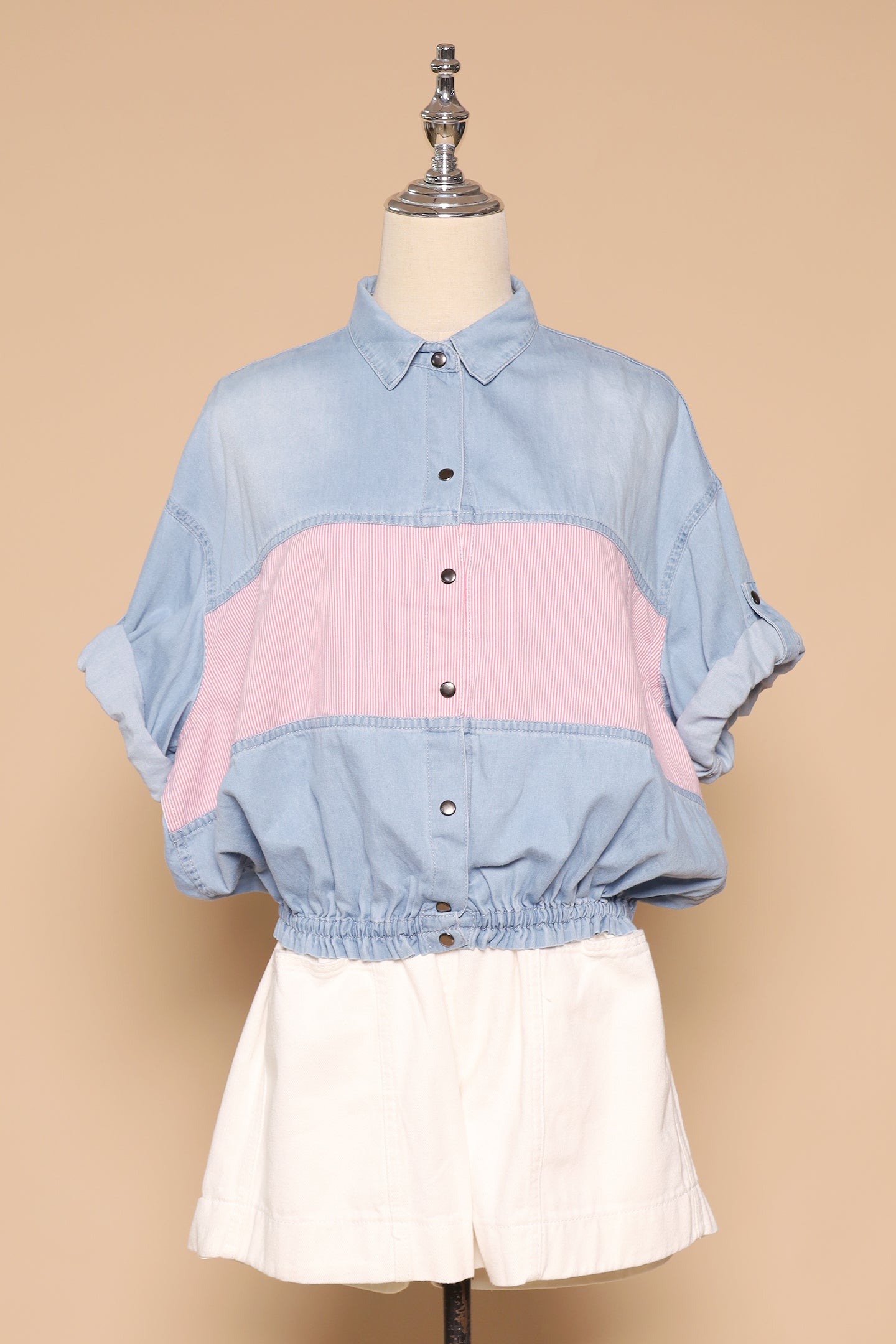PO - Weiwei Denim Pinstripes Top