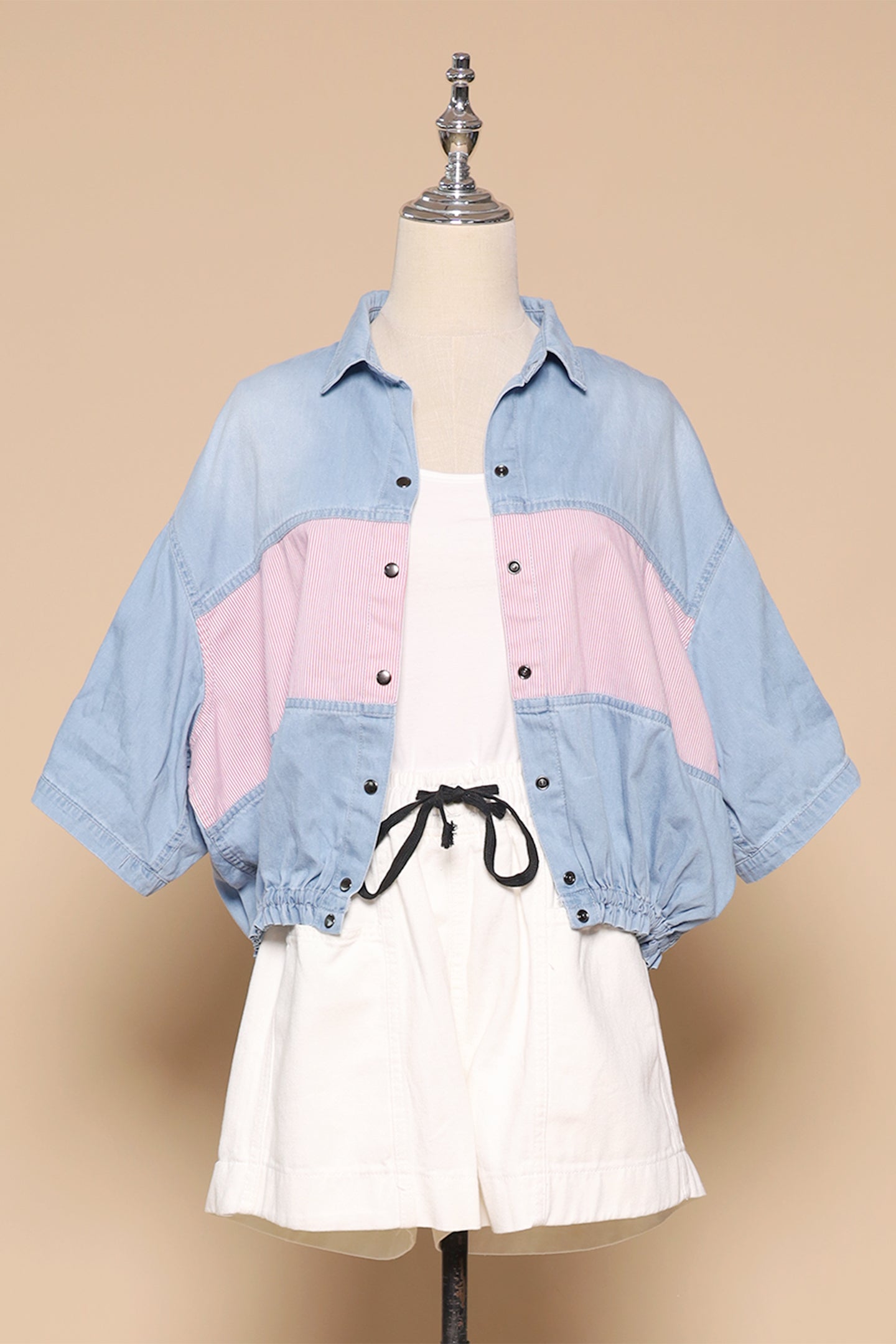 PO - Weiwei Denim Pinstripes Top