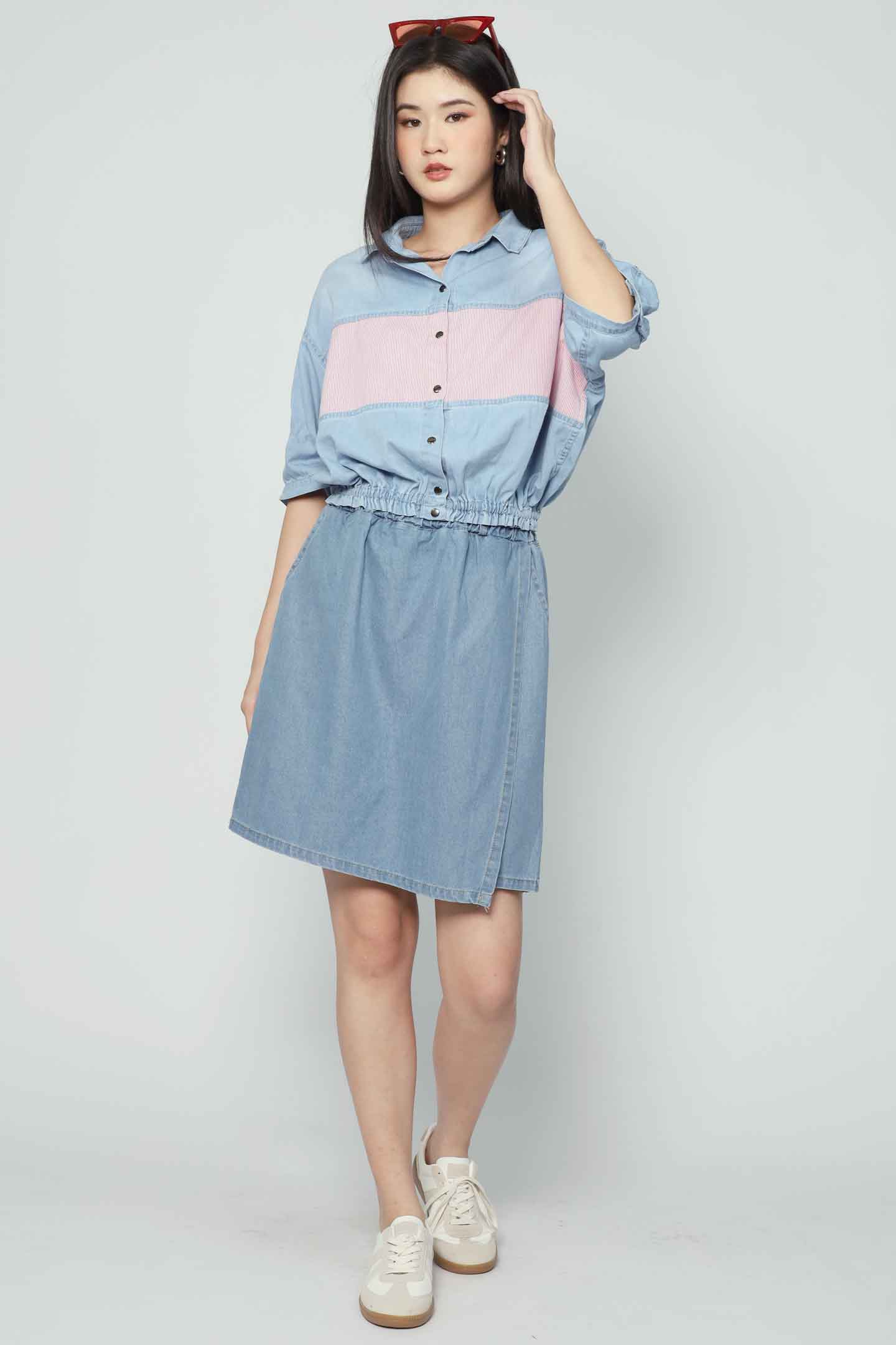 Weiwei Denim Pinstripes Jacket Top