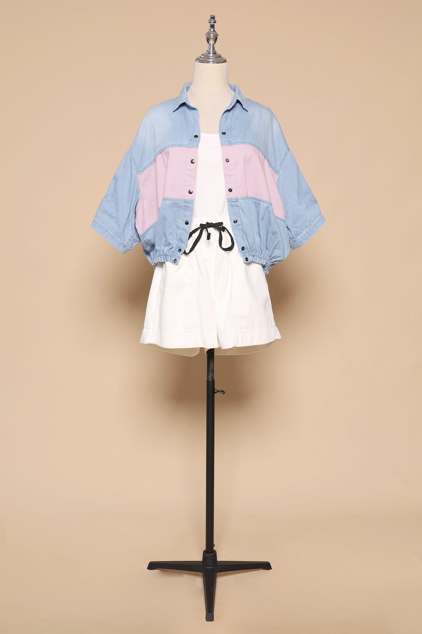 PO - Weiwei Denim Pinstripes Top