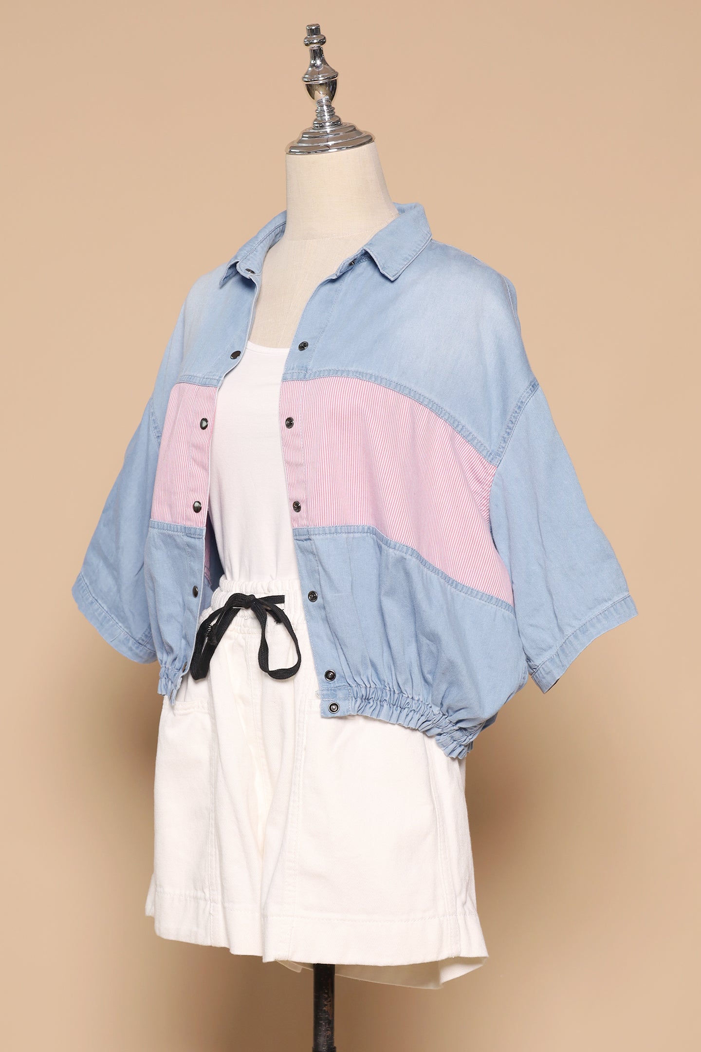 PO - Weiwei Denim Pinstripes Top