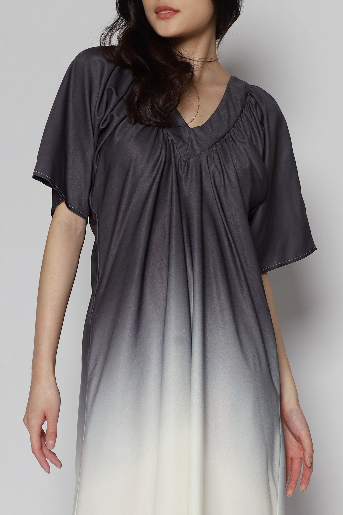 Whitney V Dress in Grey Gradient