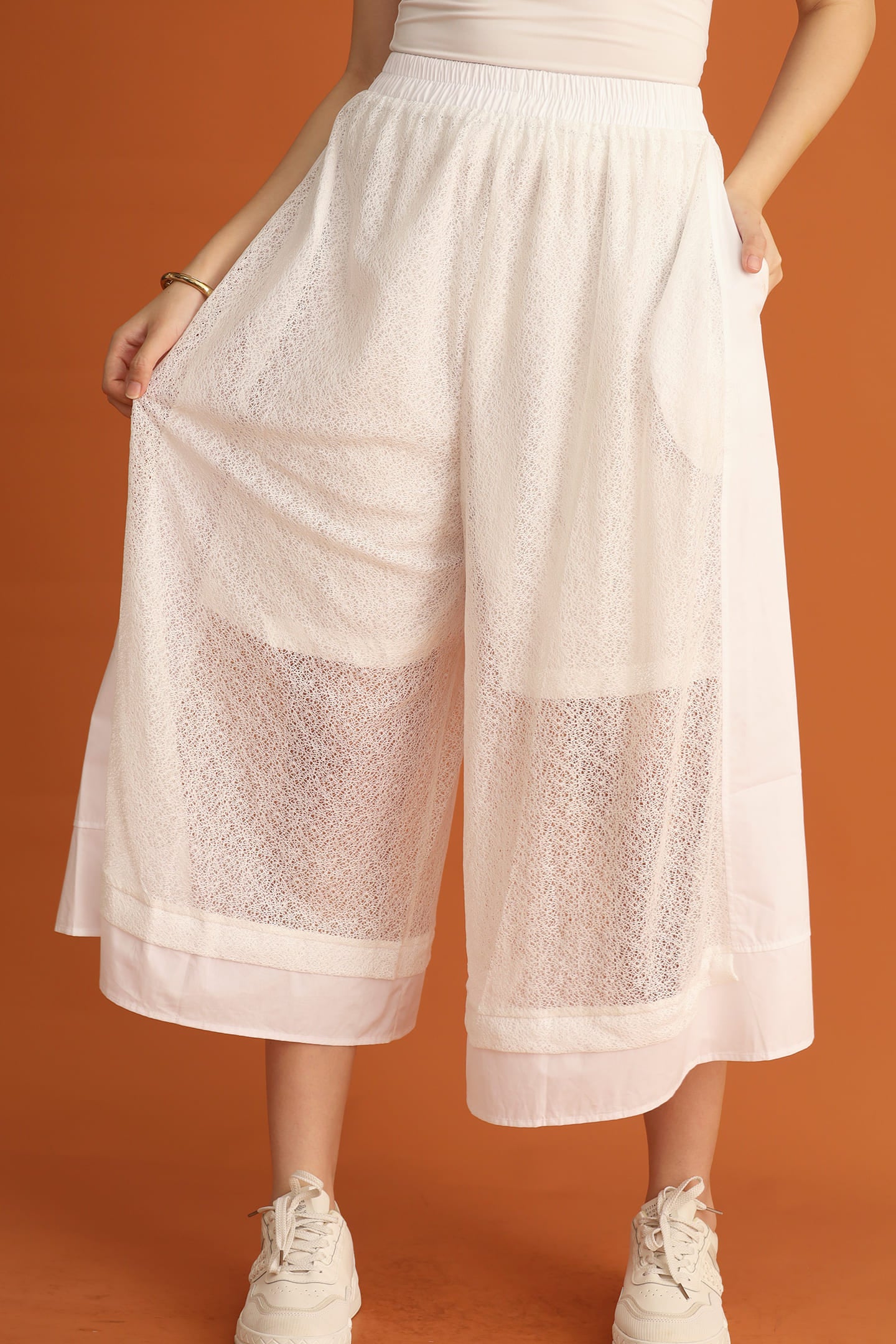 CHOSEN: Adrienna Netted Culottes in White