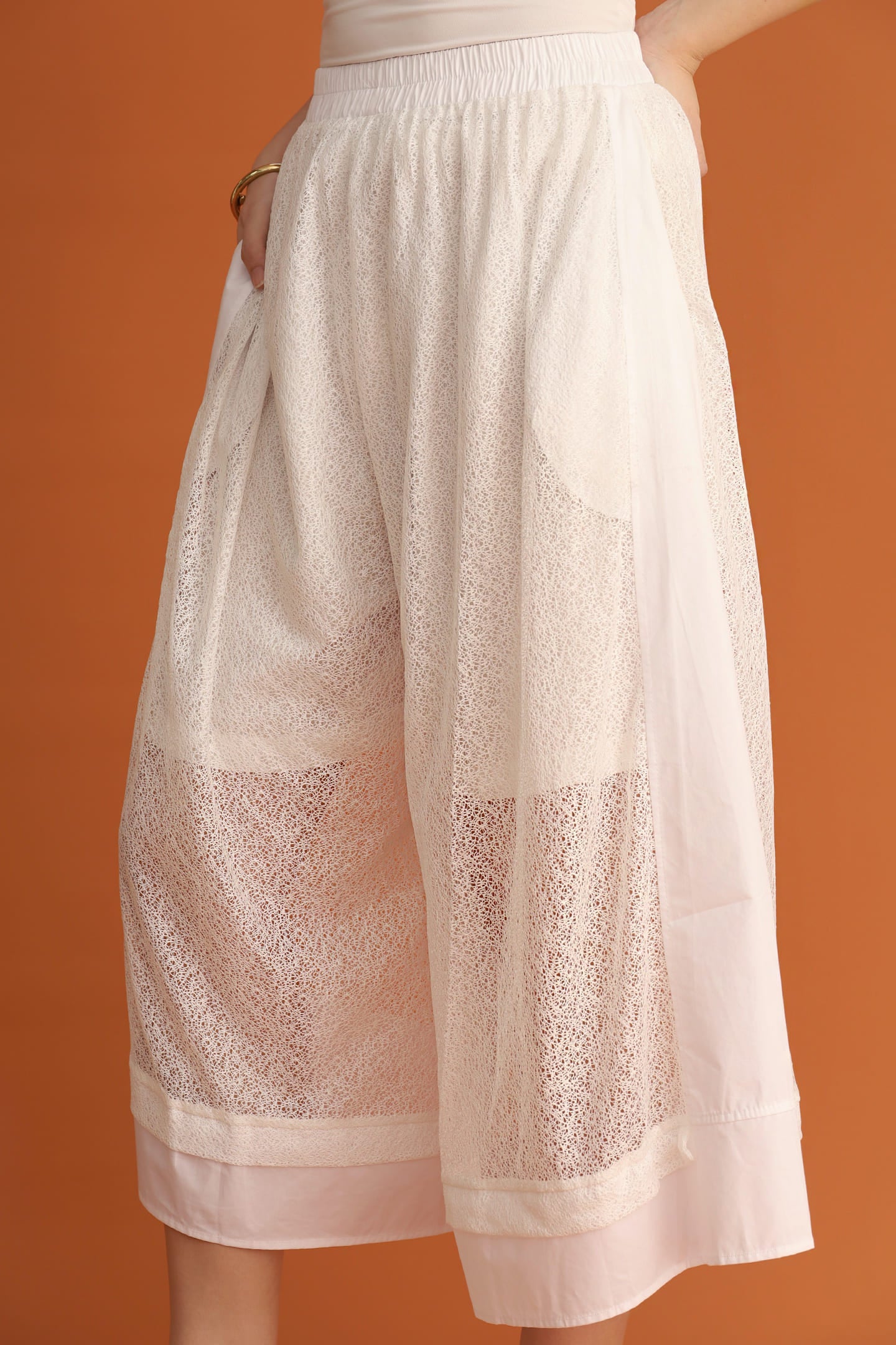 CHOSEN: Adrienna Netted Culottes in White