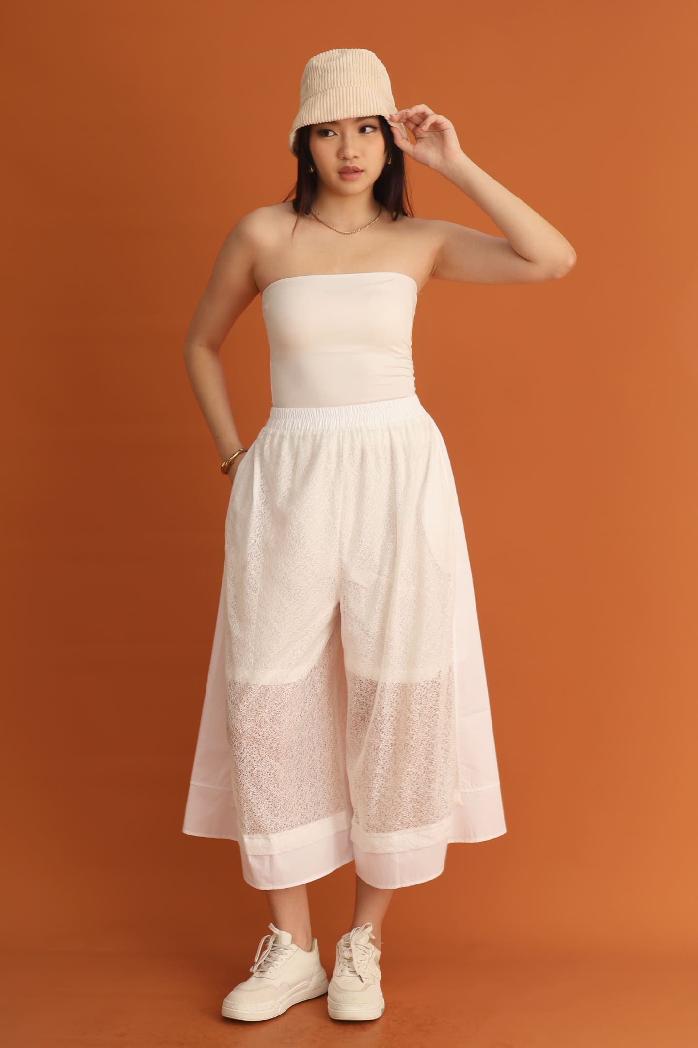 CHOSEN: Adrienna Netted Culottes in White