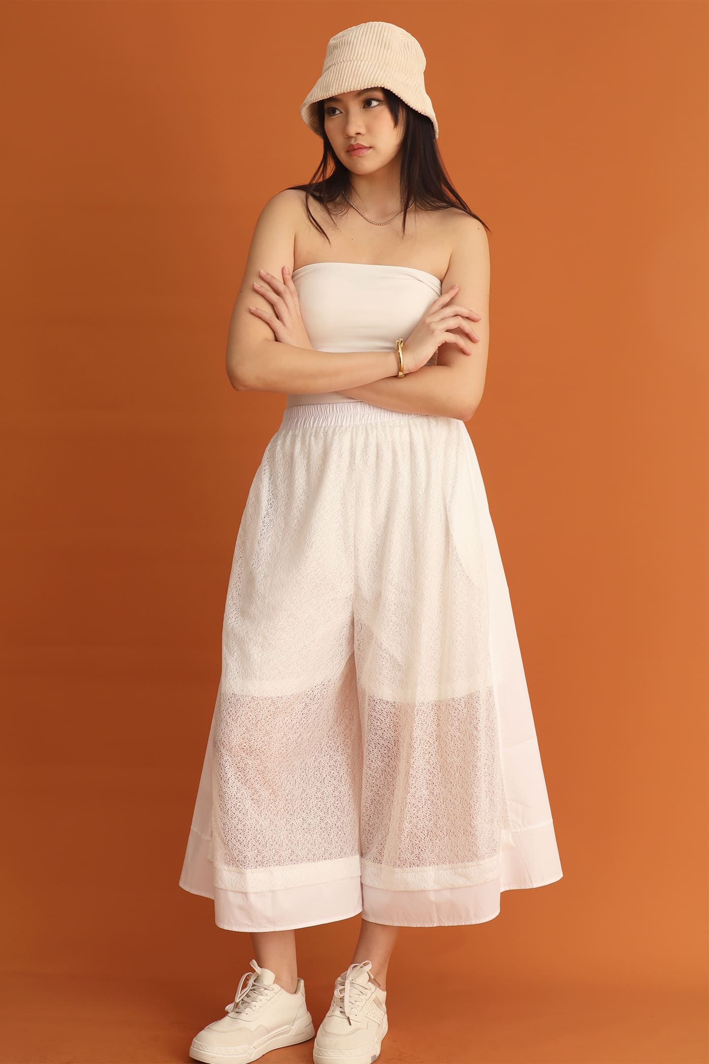 CHOSEN: Adrienna Netted Culottes in White