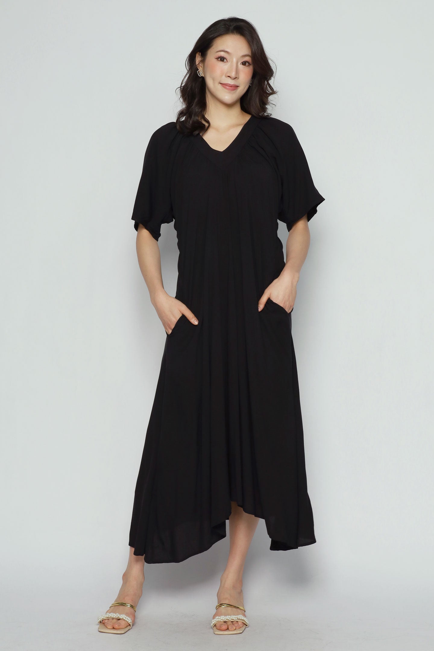 Whitney V Dress in Black