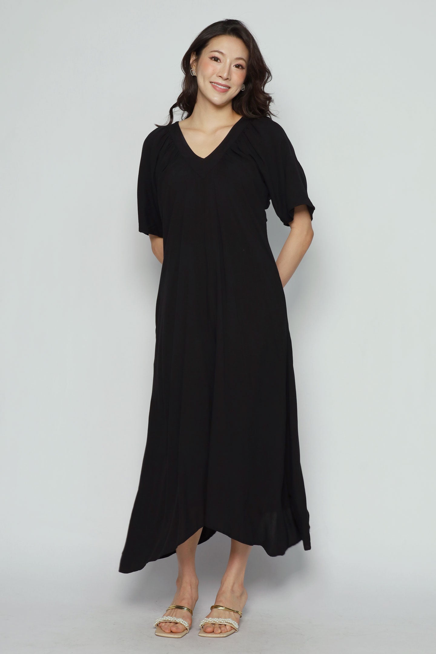 Whitney V Dress in Black