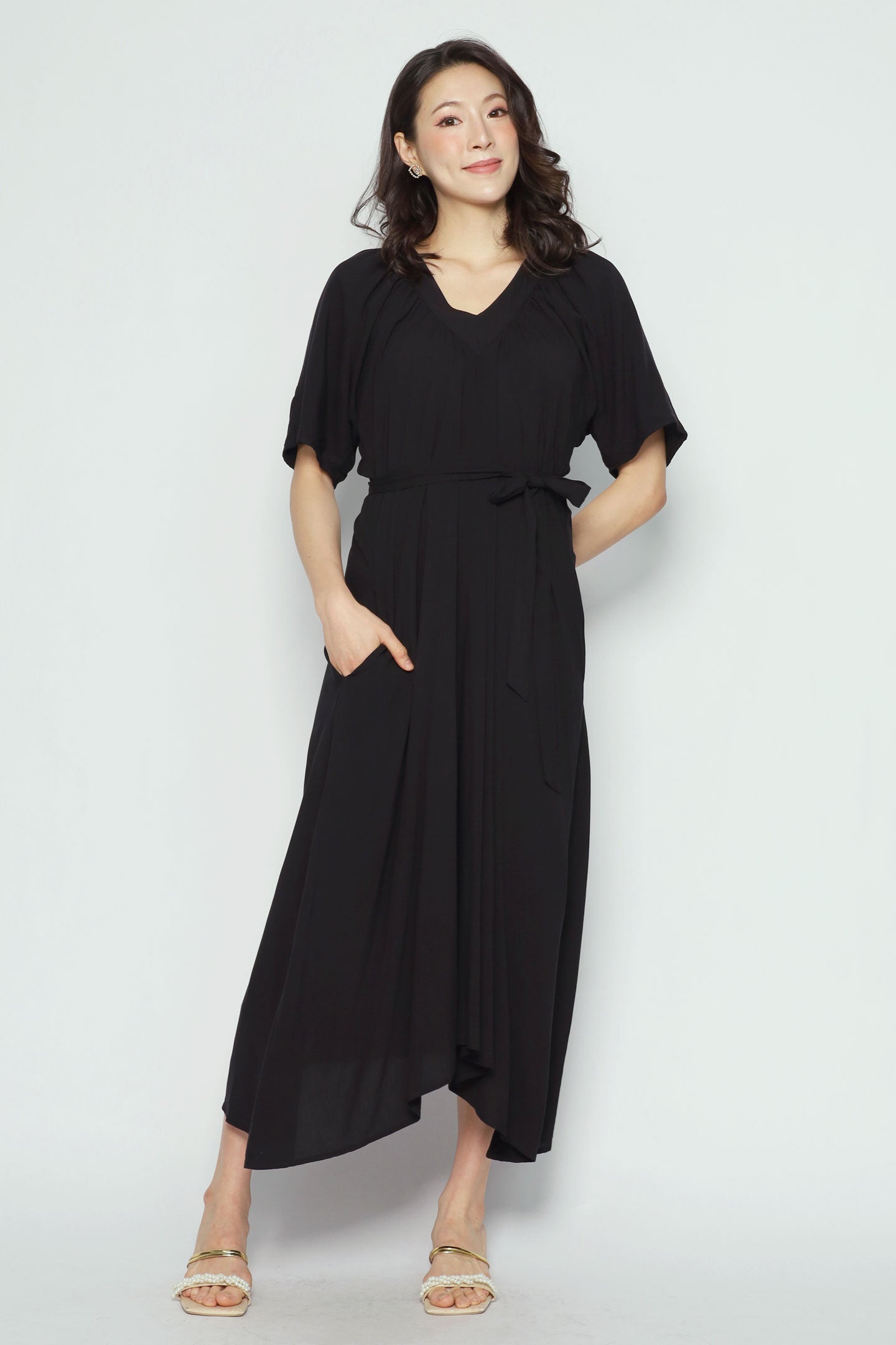 Whitney V Dress in Black