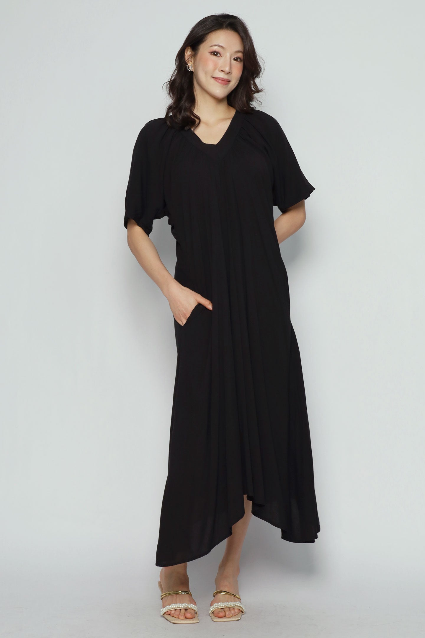 Whitney V Dress in Black
