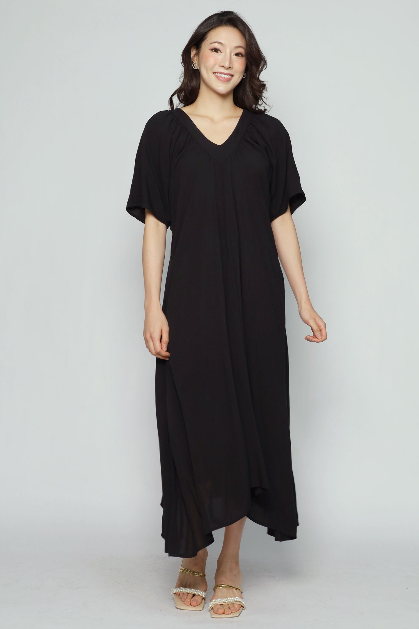 Whitney V Dress in Black