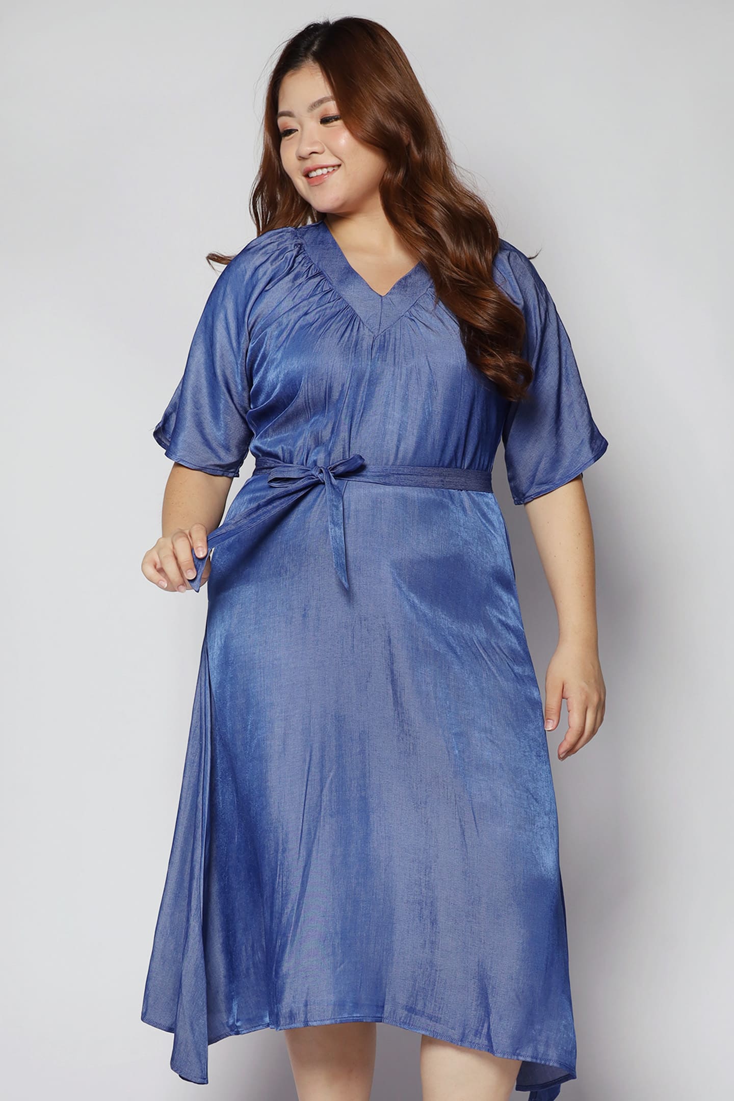 Whitney V Dress in Denim