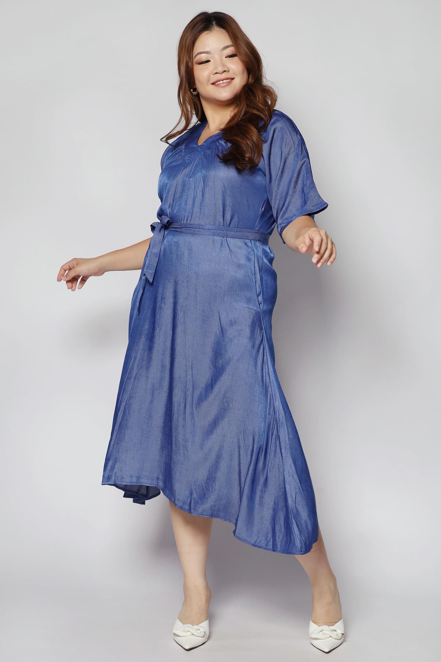 Whitney V Dress in Denim