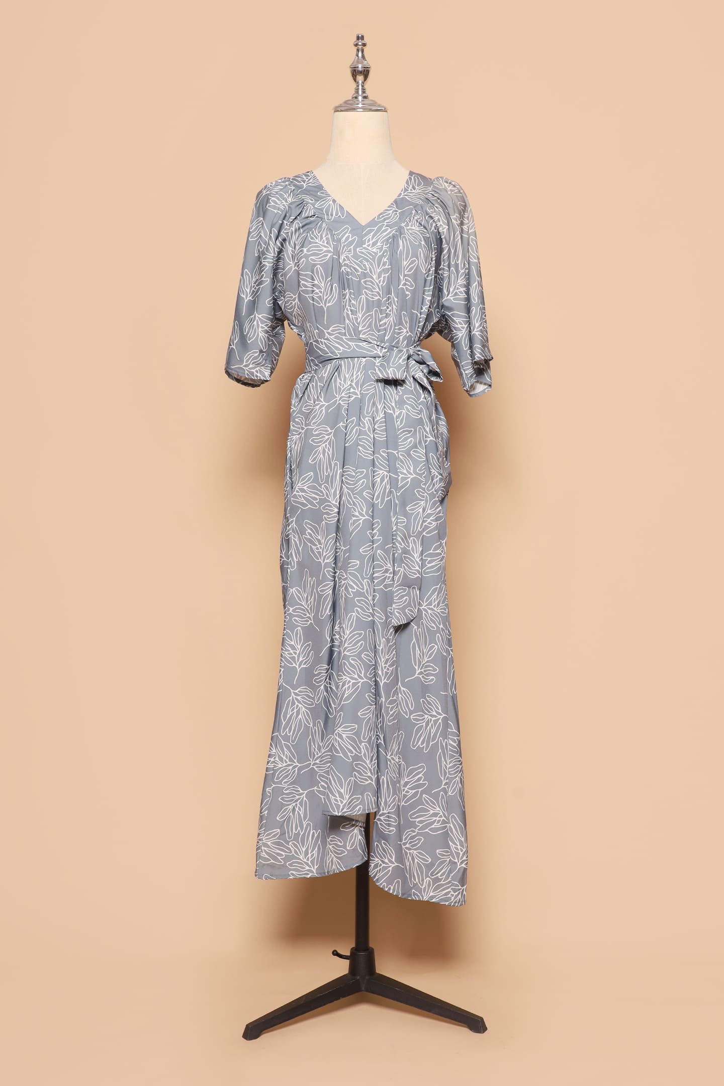 PO - Whitney V Dress in Grey Fern