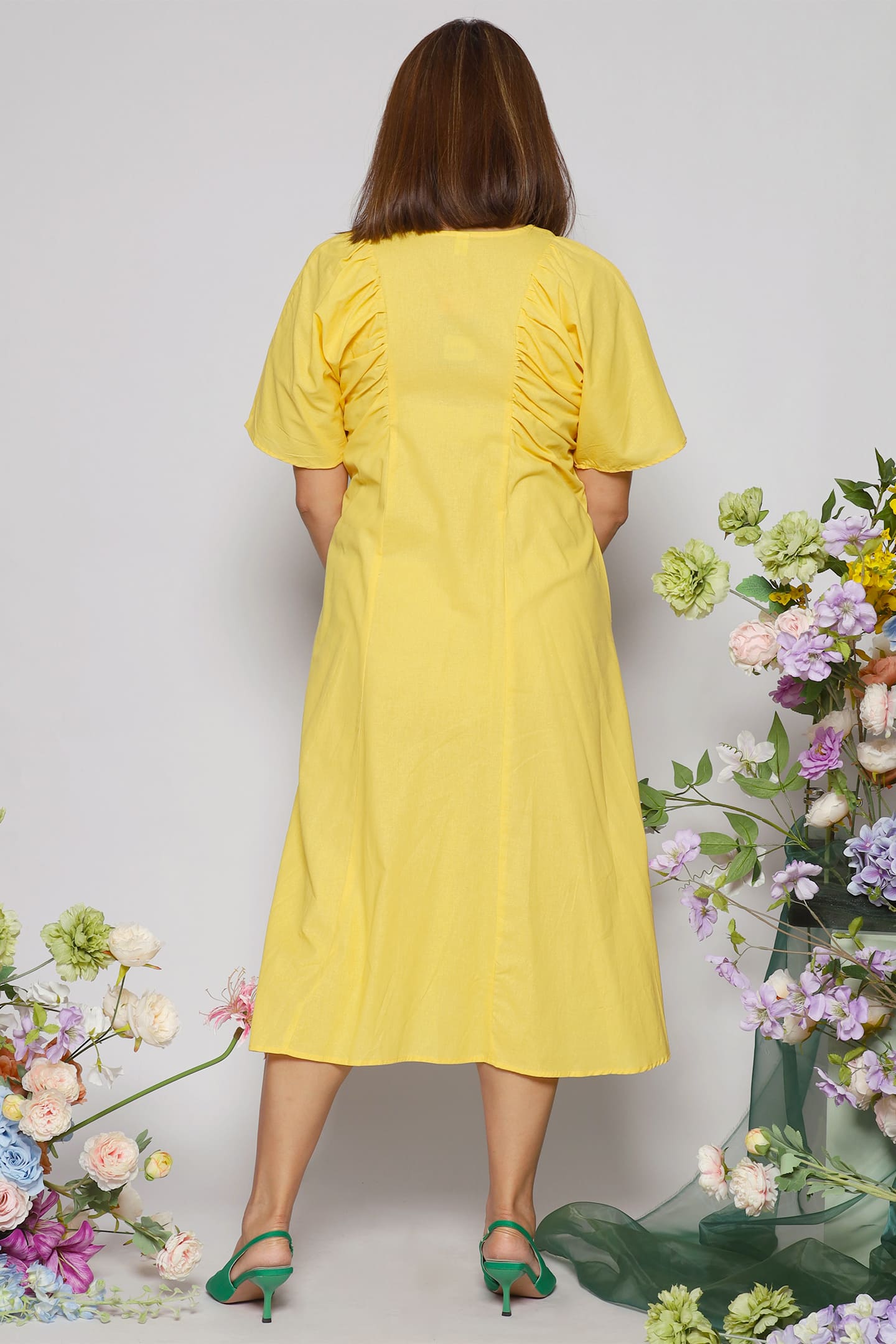 Whitney V Dress in Yellow