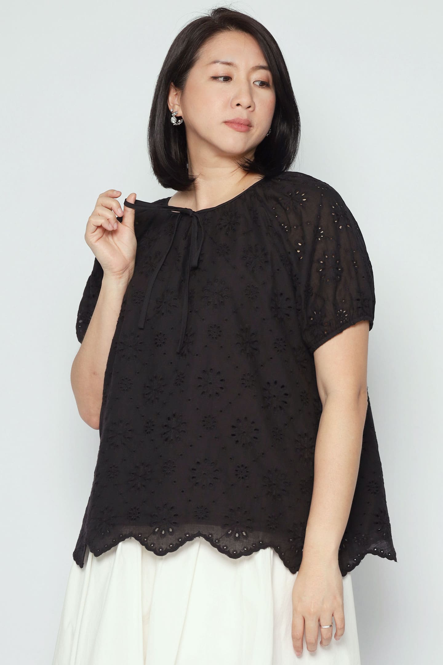 Willa Top in Black Crochet