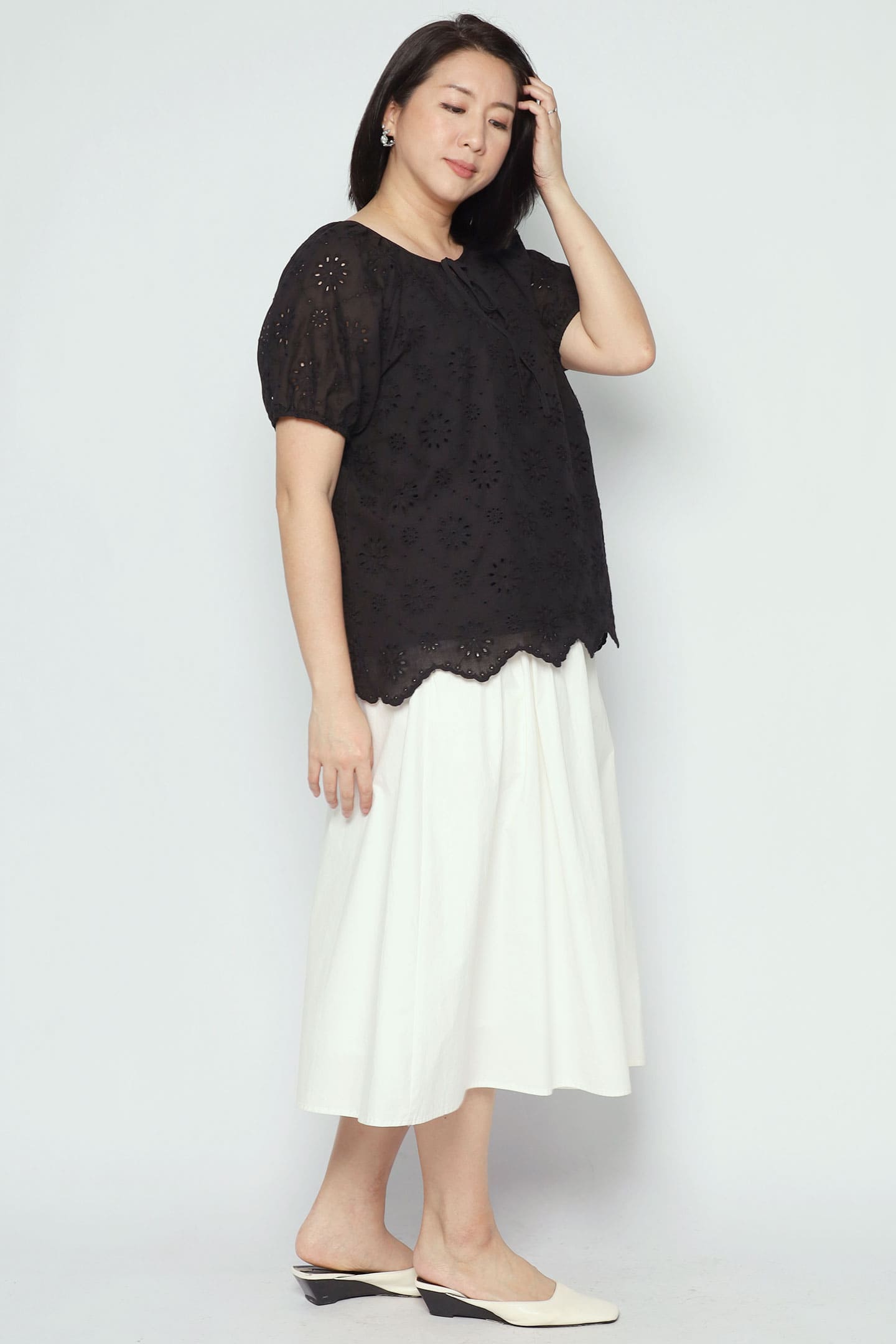 Willa Top in Black Crochet