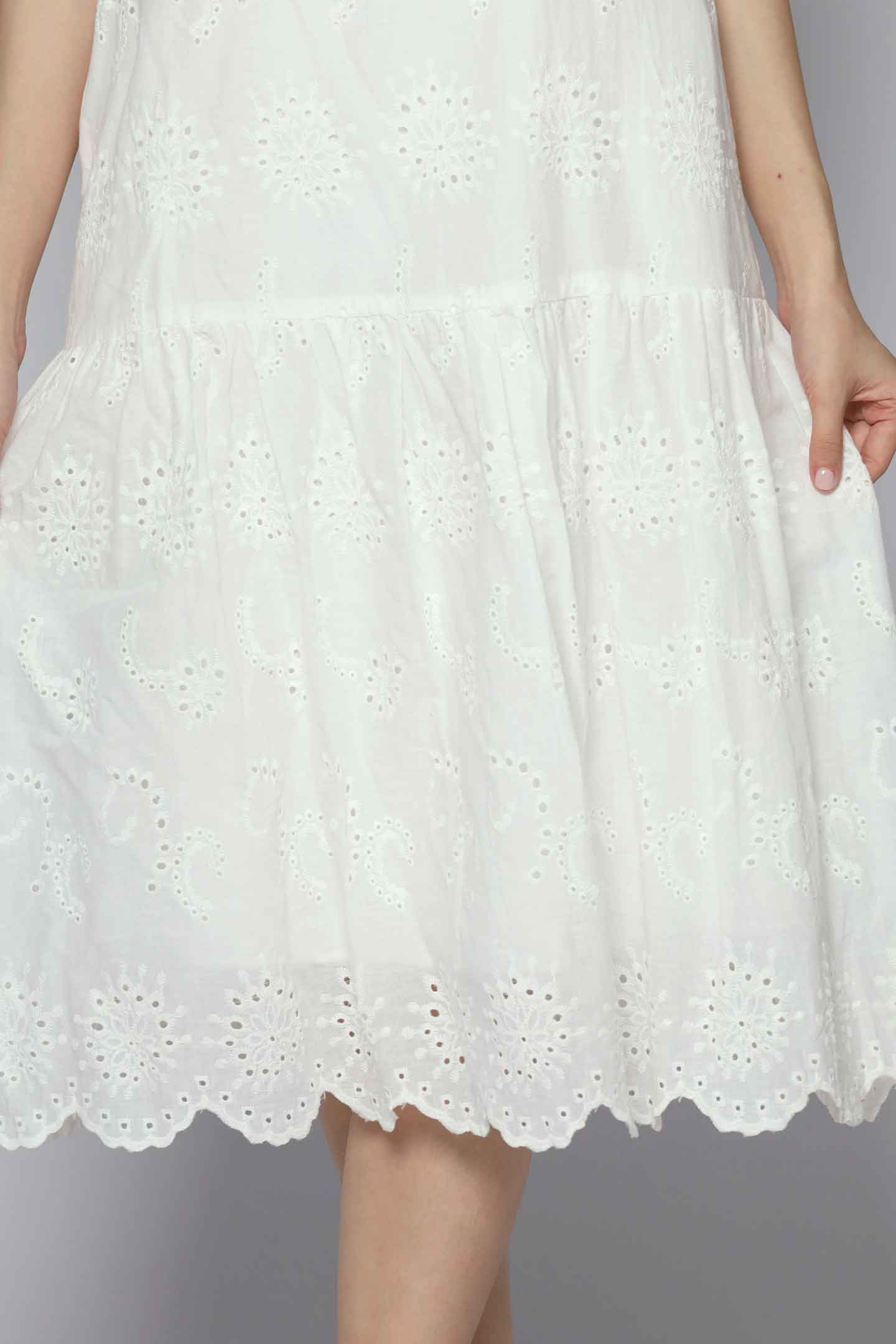 Winona Dress in White Crochet