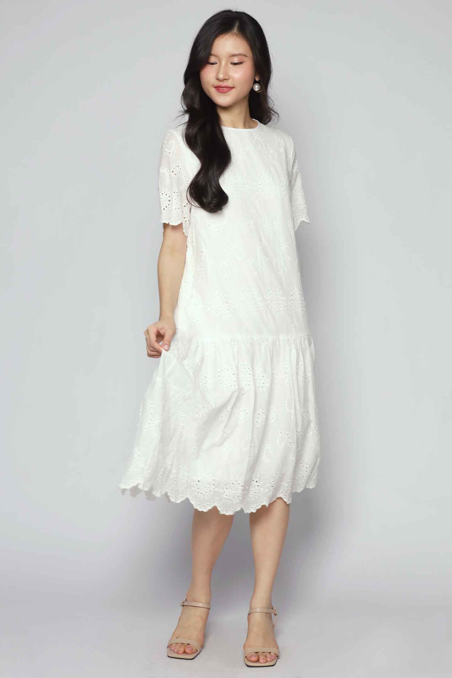 Winona Dress in White Crochet