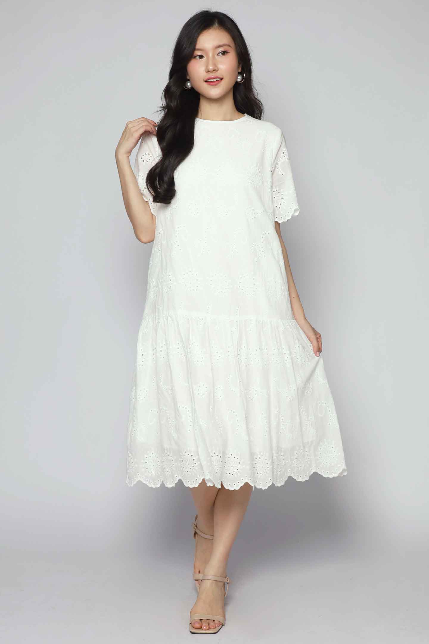 Winona Dress in White Crochet