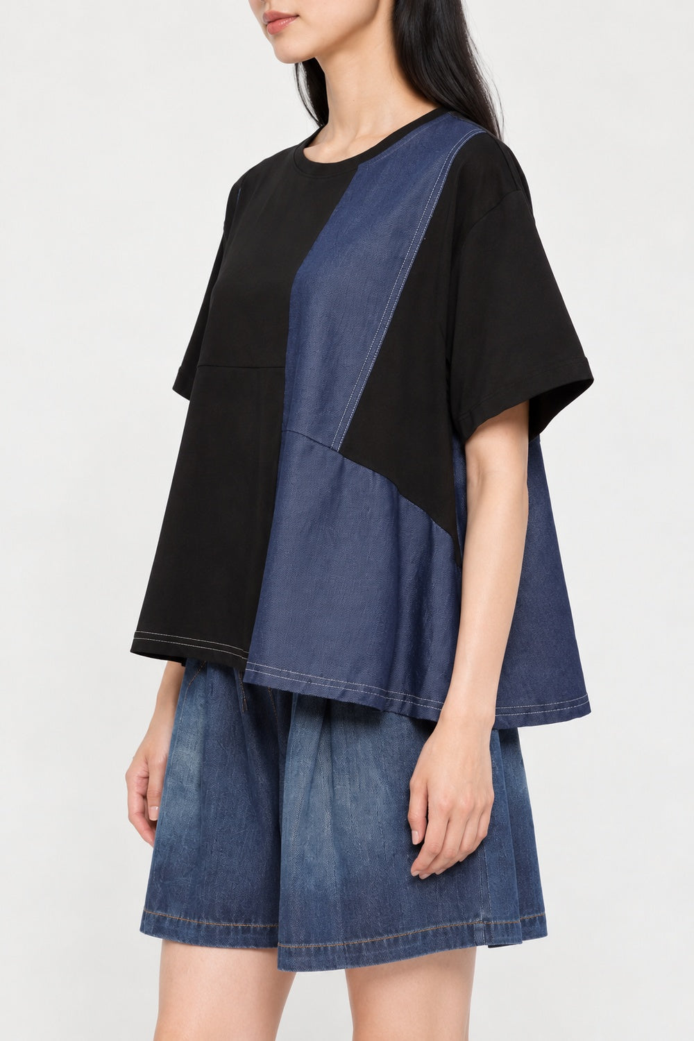 Yaraelle Top in Black Denim