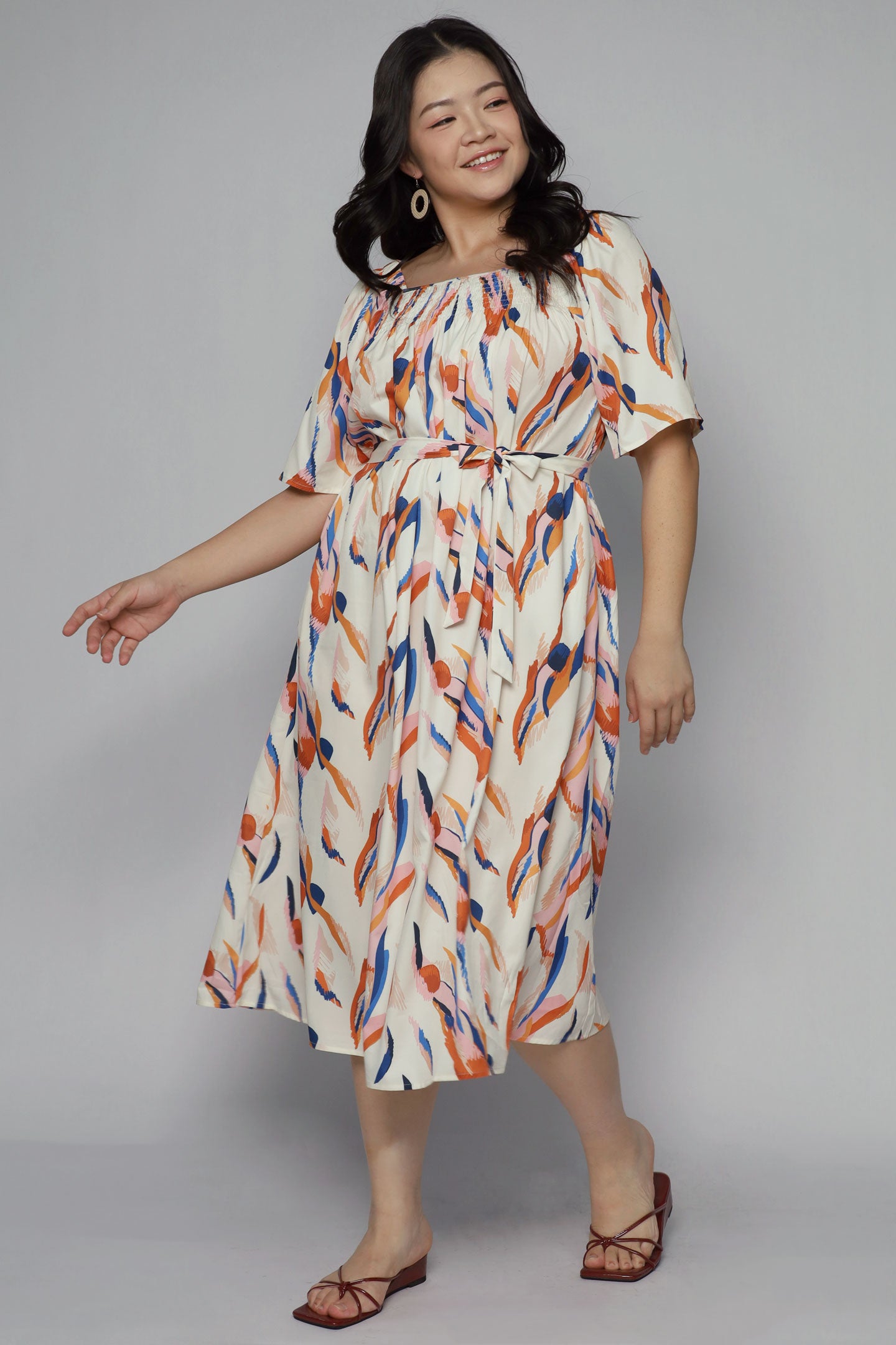 Yasmina Dress in Sunset Strokes