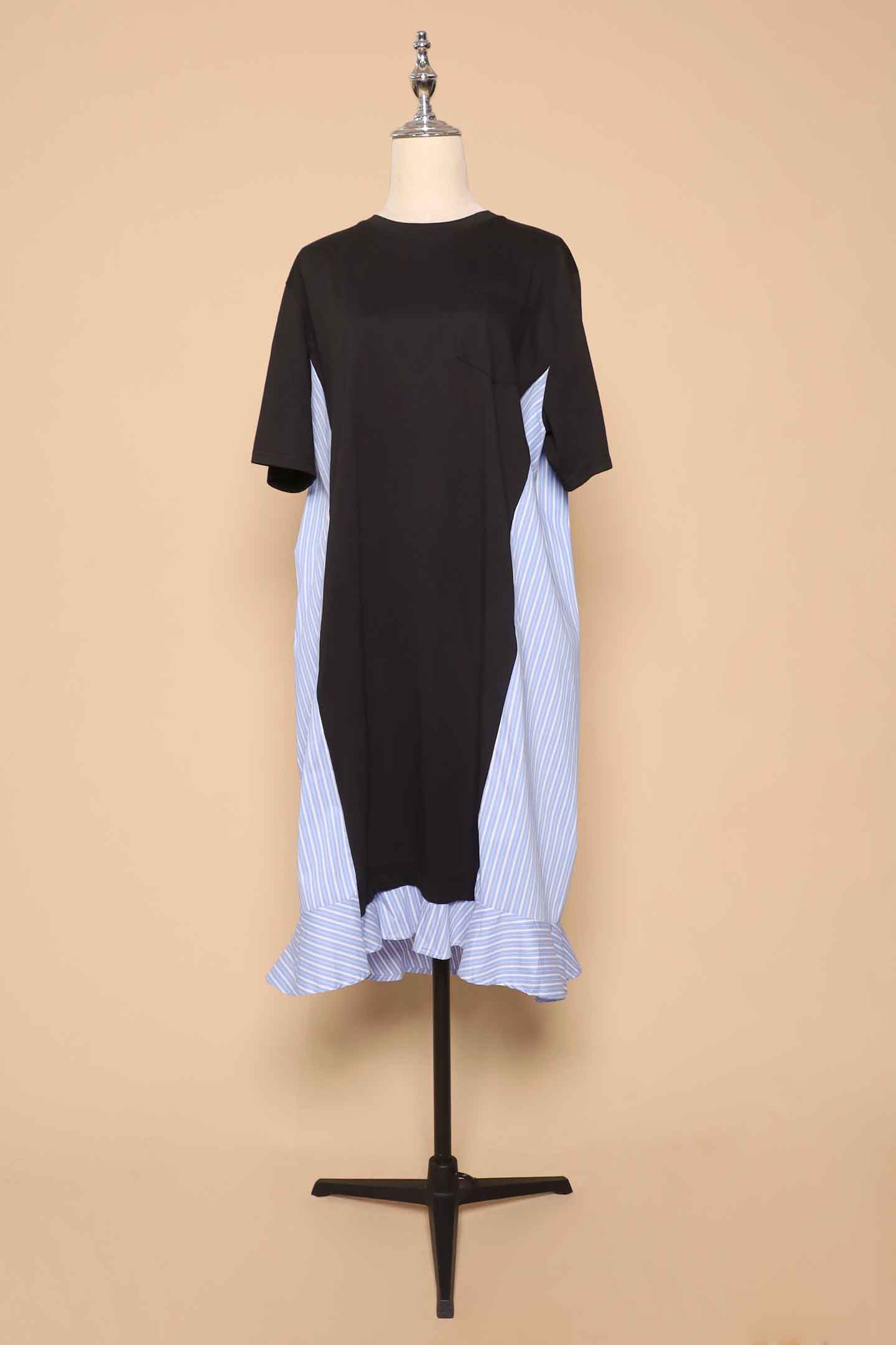 PO - Yong Pinstripes Dress in Black