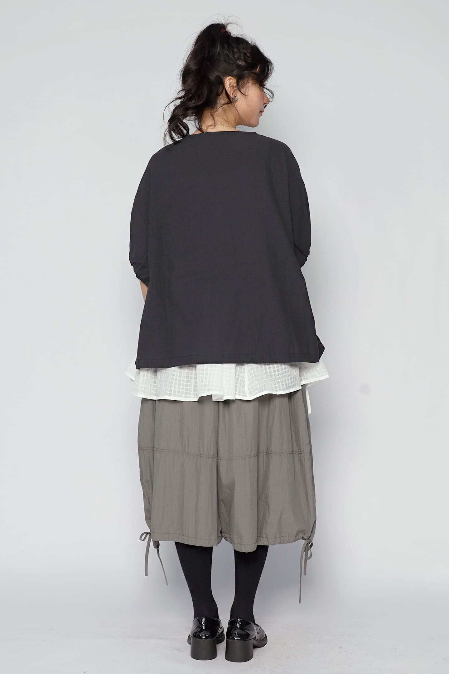 JOY - Yoro Reversible Shirt in Black Stripe