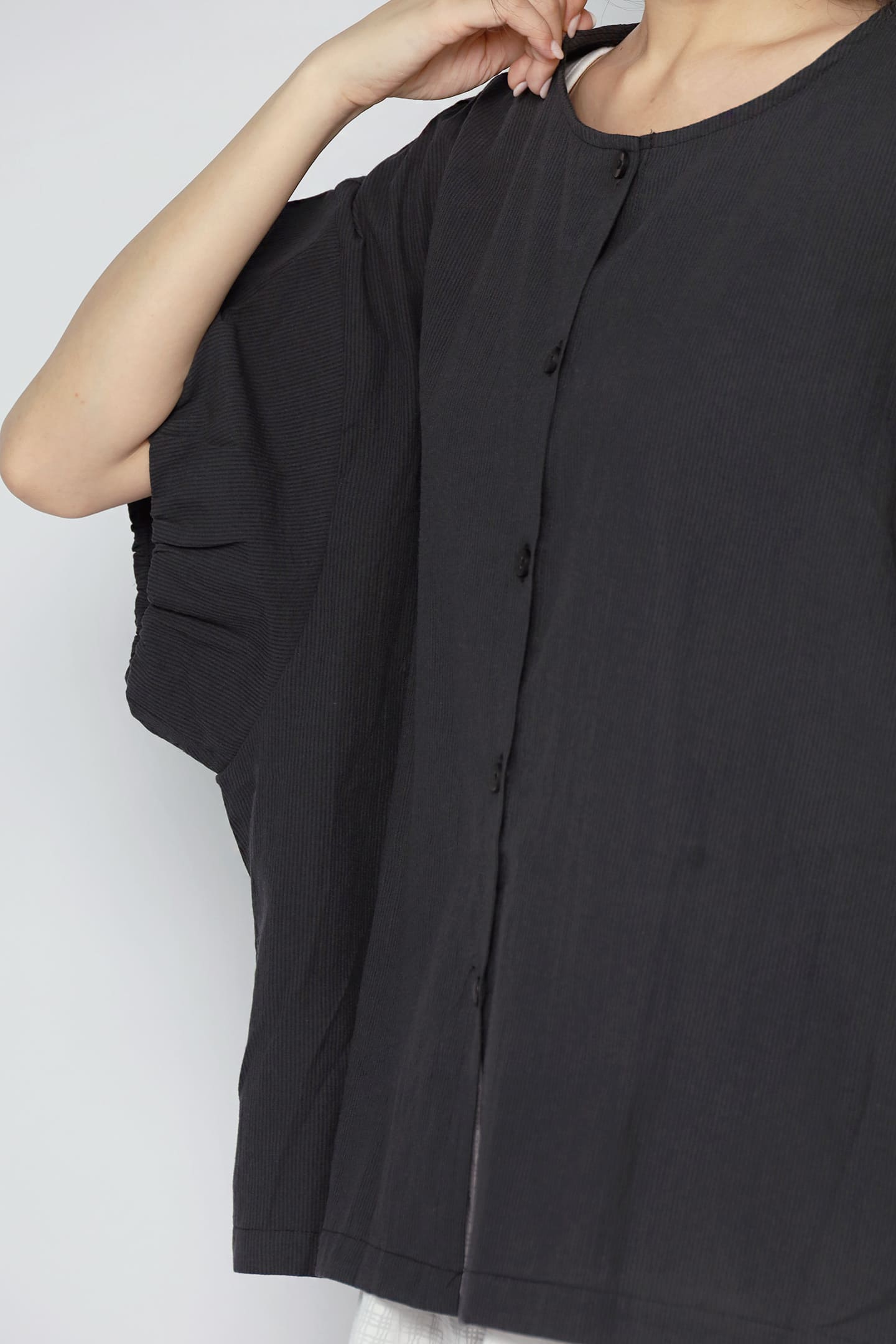 JOY - Yoro Reversible Shirt in Black Stripe