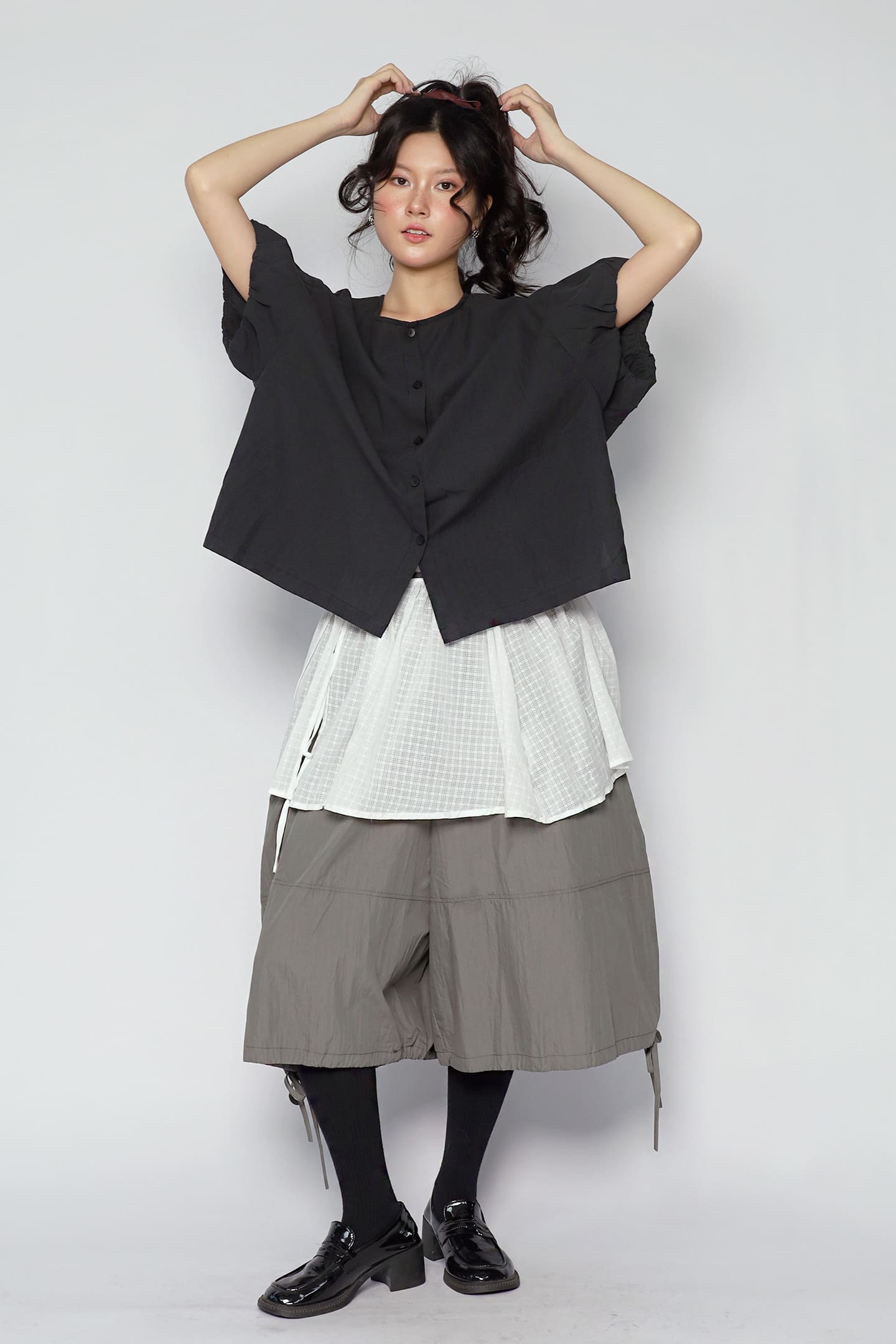 JOY - Yoro Reversible Shirt in Black Stripe
