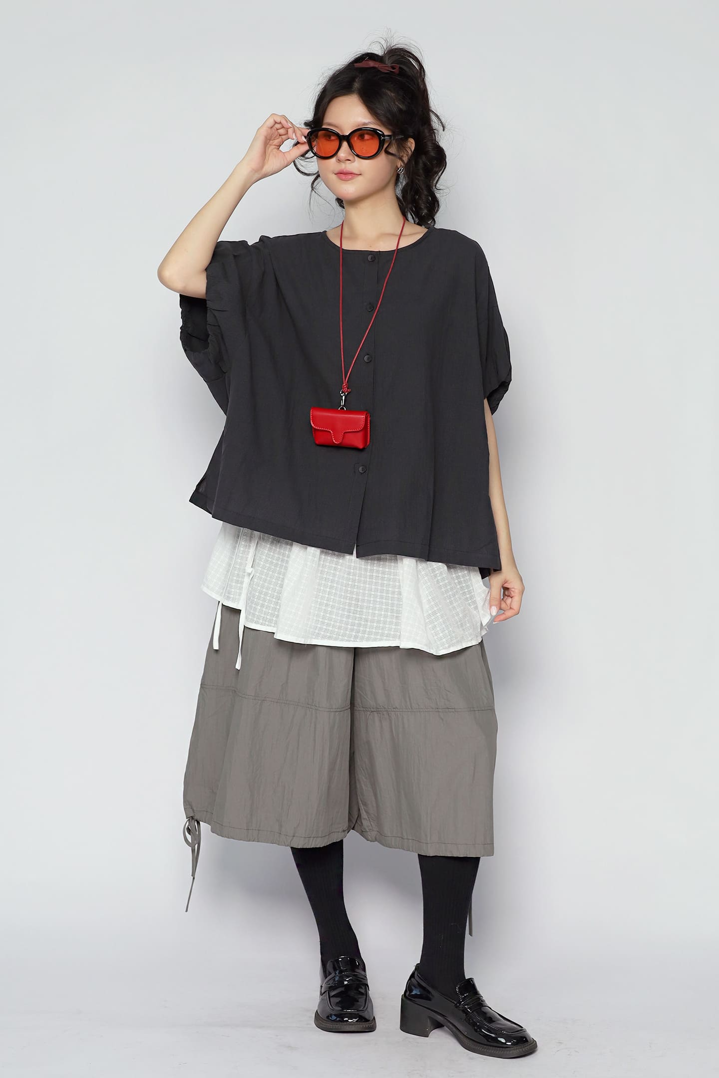 JOY - Yoro Reversible Shirt in Black Stripe