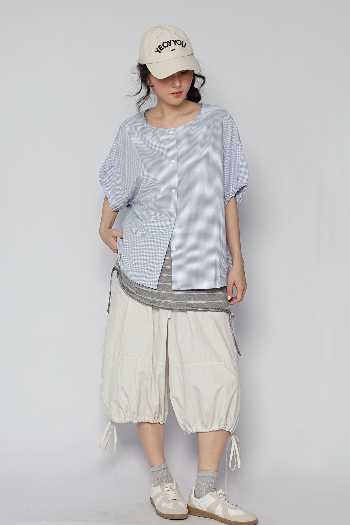 JOY - Yoro Reversible Shirt in Blue Check